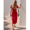imageANRABESS Womens 2025 Summer Maxi Tshirt Dress Short Sleeve Crewneck Tie Waist Casual Slim Fit Slit Spring Long Beach DressesRed