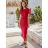 imageANRABESS Womens 2025 Summer Maxi Tshirt Dress Short Sleeve Crewneck Tie Waist Casual Slim Fit Slit Spring Long Beach DressesRed
