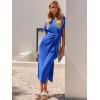 imageANRABESS Womens 2025 Summer Maxi Tshirt Dress Short Sleeve Crewneck Tie Waist Casual Slim Fit Slit Spring Long Beach DressesRoyal Blue