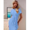 imageANRABESS Womens 2025 Summer Maxi Tshirt Dress Short Sleeve Crewneck Tie Waist Casual Slim Fit Slit Spring Long Beach DressesSky Blue