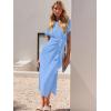 imageANRABESS Womens 2025 Summer Maxi Tshirt Dress Short Sleeve Crewneck Tie Waist Casual Slim Fit Slit Spring Long Beach DressesSky Blue