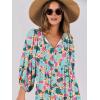 imageANRABESS Womens Boho Maxi Dresses 2025 Summer V Neck Puff Sleeve Floral Flowy Swing Fall Casual Long DressBeige Teal Floral
