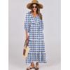 imageANRABESS Womens Boho Maxi Dresses 2025 Summer V Neck Puff Sleeve Floral Flowy Swing Fall Casual Long DressBlue