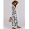 imageANRABESS Womens Boho Maxi Dresses 2025 Summer V Neck Puff Sleeve Floral Flowy Swing Fall Casual Long DressLeopard Print