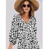 imageANRABESS Womens Boho Maxi Dresses 2025 Summer V Neck Puff Sleeve Floral Flowy Swing Fall Casual Long DressLeopard Print