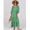 imageANRABESS Womens Boho Maxi Dresses 2025 Summer V Neck Puff Sleeve Floral Flowy Swing Fall Casual Long DressLight Green