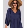 imageANRABESS Womens Boho Maxi Dresses 2025 Summer V Neck Puff Sleeve Floral Flowy Swing Fall Casual Long DressNavy Blue