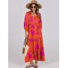 imageANRABESS Womens Boho Maxi Dresses 2025 Summer V Neck Puff Sleeve Floral Flowy Swing Fall Casual Long DressOrange Rose Floral