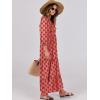 imageANRABESS Womens Boho Maxi Dresses 2025 Summer V Neck Puff Sleeve Floral Flowy Swing Fall Casual Long DressPink