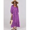 imageANRABESS Womens Boho Maxi Dresses 2025 Summer V Neck Puff Sleeve Floral Flowy Swing Fall Casual Long DressPurple