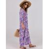 imageANRABESS Womens Boho Maxi Dresses 2025 Summer V Neck Puff Sleeve Floral Flowy Swing Fall Casual Long DressPurple Pink Floral