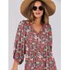 imageANRABESS Womens Boho Maxi Dresses 2025 Summer V Neck Puff Sleeve Floral Flowy Swing Fall Casual Long DressRed