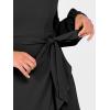 imageANRABESS Womens Dress Long Sleeve Square Neck Tie Waist Ruffle Hem Short Cocktail Wedding Guest Fall Party Club Mini DressesBlack