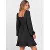 imageANRABESS Womens Dress Long Sleeve Square Neck Tie Waist Ruffle Hem Short Cocktail Wedding Guest Fall Party Club Mini DressesBlack