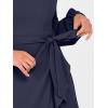 imageANRABESS Womens Dress Long Sleeve Square Neck Tie Waist Ruffle Hem Short Cocktail Wedding Guest Fall Party Club Mini DressesDeep Navy Blue