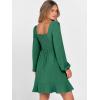 imageANRABESS Womens Dress Long Sleeve Square Neck Tie Waist Ruffle Hem Short Cocktail Wedding Guest Fall Party Club Mini DressesForest Green