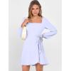imageANRABESS Womens Dress Long Sleeve Square Neck Tie Waist Ruffle Hem Short Cocktail Wedding Guest Fall Party Club Mini DressesLight Blue