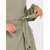 imageANRABESS Womens Dress Long Sleeve Square Neck Tie Waist Ruffle Hem Short Cocktail Wedding Guest Fall Party Club Mini DressesPea Green