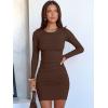 imageANRABESS Womens Fall Long Sleeve Short Dress Rib Knit 2025 Fashion Basic Slim Fit Party Cocktail Night Bodycon Mini DressesBrown