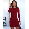 imageANRABESS Womens Fall Long Sleeve Short Dress Rib Knit 2025 Fashion Basic Slim Fit Party Cocktail Night Bodycon Mini DressesBurgundy