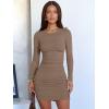 imageANRABESS Womens Fall Long Sleeve Short Dress Rib Knit 2025 Fashion Basic Slim Fit Party Cocktail Night Bodycon Mini DressesKhaki