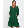 imageANRABESS Womens Fall Midi Dresses Long Sleeve V Neck Swing Tiered Work Business Casual 2025 Flowy Beach Vacation DressForest Green