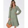 imageANRABESS Womens Fall Midi Dresses Long Sleeve V Neck Swing Tiered Work Business Casual 2025 Flowy Beach Vacation DressLight Green