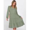 imageANRABESS Womens Fall Midi Dresses Long Sleeve V Neck Swing Tiered Work Business Casual 2025 Flowy Beach Vacation DressLight Green