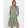 imageANRABESS Womens Fall Midi Dresses Long Sleeve V Neck Swing Tiered Work Business Casual 2025 Flowy Beach Vacation DressLight Green