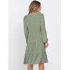 imageANRABESS Womens Fall Midi Dresses Long Sleeve V Neck Swing Tiered Work Business Casual 2025 Flowy Beach Vacation DressLight Green