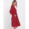 imageANRABESS Womens Fall Midi Dresses Long Sleeve V Neck Swing Tiered Work Business Casual 2025 Flowy Beach Vacation DressRed