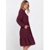 imageANRABESS Womens Fall Midi Dresses Long Sleeve V Neck Swing Tiered Work Business Casual 2025 Flowy Beach Vacation DressWine Red