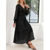 imageANRABESS Womens Floral Long Sleeve Maxi Dress V Neck Chiffon Flowy Boho ALine 2025 Fall Wedding Guest Party Wrap DressesBlack