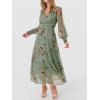 imageANRABESS Womens Floral Long Sleeve Maxi Dress V Neck Chiffon Flowy Boho ALine 2025 Fall Wedding Guest Party Wrap DressesFloral Green