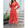 imageANRABESS Womens Floral Long Sleeve Maxi Dress V Neck Chiffon Flowy Boho ALine 2025 Fall Wedding Guest Party Wrap DressesFloral Red