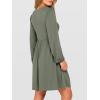 imageANRABESS Womens Long Lantern Sleeve Dresses 2025 Fall Casual Smocked ALine High Waist Flowy Short Dress with Pockets TrendyArmy Green
