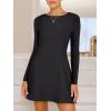 imageANRABESS Womens Long Sleeve ALine Mini Dress 2025 Fall Boat Neck Semi Formal Fit and Flare Casual Business Short DressesBlack