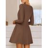 imageANRABESS Womens Long Sleeve ALine Mini Dress 2025 Fall Boat Neck Semi Formal Fit and Flare Casual Business Short DressesBrown