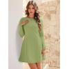 imageANRABESS Womens Long Sleeve ALine Mini Dress 2025 Fall Boat Neck Semi Formal Fit and Flare Casual Business Short DressesGreen