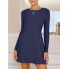 imageANRABESS Womens Long Sleeve ALine Mini Dress 2025 Fall Boat Neck Semi Formal Fit and Flare Casual Business Short DressesNavy Blue