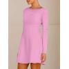 imageANRABESS Womens Long Sleeve ALine Mini Dress 2025 Fall Boat Neck Semi Formal Fit and Flare Casual Business Short DressesPink