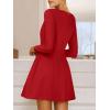 imageANRABESS Womens Long Sleeve ALine Mini Dress 2025 Fall Boat Neck Semi Formal Fit and Flare Casual Business Short DressesRed
