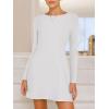 imageANRABESS Womens Long Sleeve ALine Mini Dress 2025 Fall Boat Neck Semi Formal Fit and Flare Casual Business Short DressesWhite