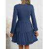 imageANRABESS Womens Long Sleeve Dress 2025 Fall Casual V Neck Tiered Flowy Swing Short Mini Dresses Beach Travel Vacation OutfitsNighty Blue