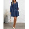 imageANRABESS Womens Long Sleeve Dress 2025 Fall Casual V Neck Tiered Flowy Swing Short Mini Dresses Beach Travel Vacation OutfitsNighty Blue