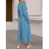 imageANRABESS Womens Long Sleeve Elegant Modest Drop Waist Maxi Dress 2025 Fall Casual Flowy Pleated Long Dresses with PocketsLake Green