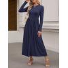 imageANRABESS Womens Long Sleeve Elegant Modest Drop Waist Maxi Dress 2025 Fall Casual Flowy Pleated Long Dresses with PocketsNavy Blue