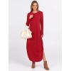 imageANRABESS Womens Long Sleeve Maxi Dresses 2025 Fall Outfits Casual Loose Split Travel Vacation T Shirt Dress with PocketsBright Red