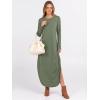 imageANRABESS Womens Long Sleeve Maxi Dresses 2025 Fall Outfits Casual Loose Split Travel Vacation T Shirt Dress with PocketsSage Green