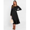imageANRABESS Womens Long Sleeve Midi Dress 2025 Fall Rib Knit Crew Neck A Line Soft Flowy Swing Dresses with Pocket Casual TrendyBlack
